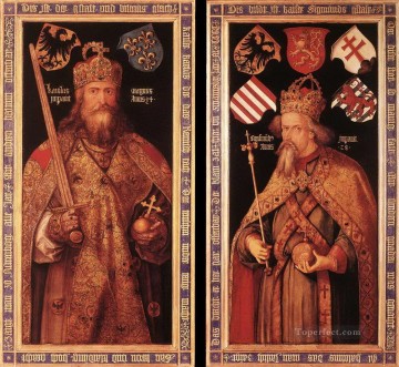  mundo Pintura - Emperador Carlomagno y Emperador Segismundo Alberto Durero